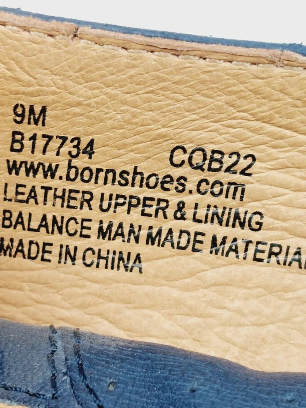 Born Women's Navy Lily Leather Wrap Knot Slip-On Ballet Flats Size 9M